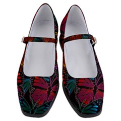 Colorful Monarch Butterfly Pattern Women s Mary Jane Shoes by SpinnyChairDesigns