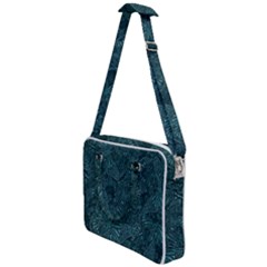 Dark Teal Butterfly Pattern Cross Body Office Bag by SpinnyChairDesigns