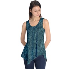 Dark Teal Butterfly Pattern Sleeveless Tunic by SpinnyChairDesigns