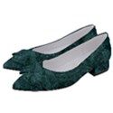 Dark Teal Butterfly Pattern Women s Bow Heels View2