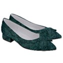 Dark Teal Butterfly Pattern Women s Bow Heels View3