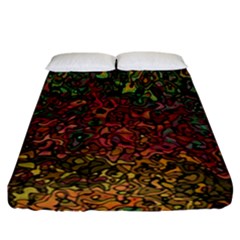 Stylish Fall Colors Camouflage Fitted Sheet (california King Size) by SpinnyChairDesigns