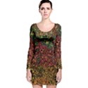 Stylish Fall Colors Camouflage Long Sleeve Velvet Bodycon Dress View1