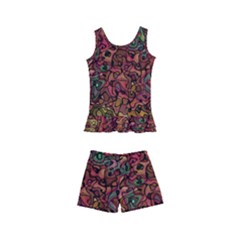 Stylish Fall Colors Camouflage Kids  Boyleg Swimsuit by SpinnyChairDesigns