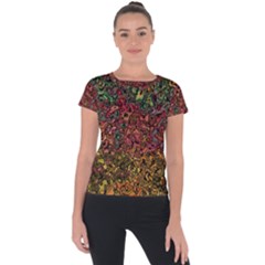 Stylish Fall Colors Camouflage Short Sleeve Sports Top  by SpinnyChairDesigns