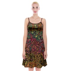 Stylish Fall Colors Camouflage Spaghetti Strap Velvet Dress by SpinnyChairDesigns