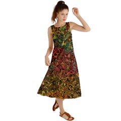 Stylish Fall Colors Camouflage Summer Maxi Dress by SpinnyChairDesigns