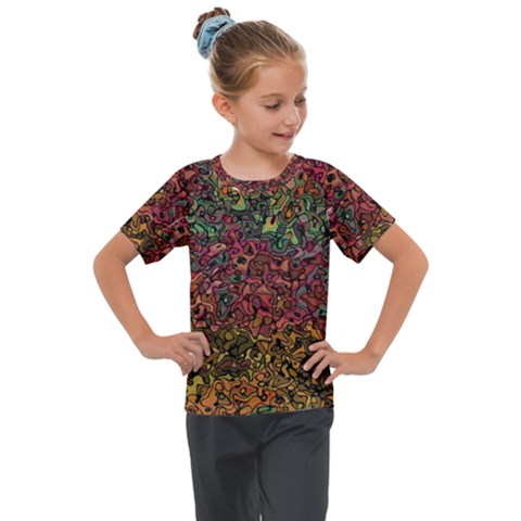 Stylish Fall Colors Camouflage Kids  Mesh Piece Tee by SpinnyChairDesigns