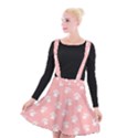 Animal Cat Dog Prints Pattern Pink White Suspender Skater Skirt View1