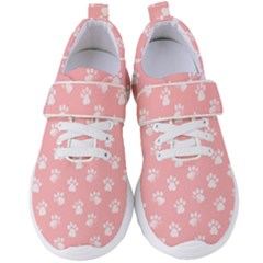 Animal Cat Dog Prints Pattern Pink White Women s Velcro Strap Shoes