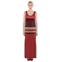 Retro Aesthetic Thigh Split Maxi Dress by tmsartbazaar