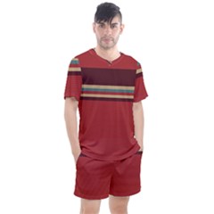 Retro Aesthetic Men s Mesh Tee And Shorts Set