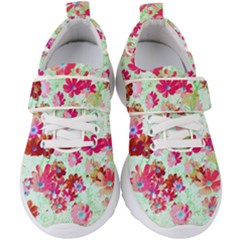  Cosmos Flowers Red Kids  Velcro Strap Shoes by DinkovaArt