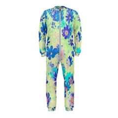 Cosmos Flowers Blue Onepiece Jumpsuit (kids) by DinkovaArt