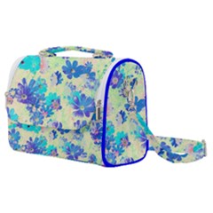 Cosmos Flowers Blue Satchel Shoulder Bag