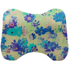 Cosmos Flowers Blue Head Support Cushion