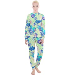 Cosmos Flowers Blue Women s Lounge Set by DinkovaArt