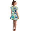 Cosmos Flowers blue Flutter Sleeve Wrap Dress View2