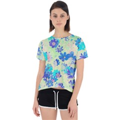 Cosmos Flowers Blue Open Back Sport Tee