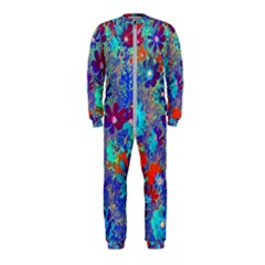 Cosmos Flowers Blue Red Onepiece Jumpsuit (kids) by DinkovaArt