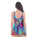 Cosmos Flowers Blue Red Skater Dress Swimsuit View2