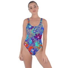 Cosmos Flowers Blue Red Bring Sexy Back Swimsuit by DinkovaArt