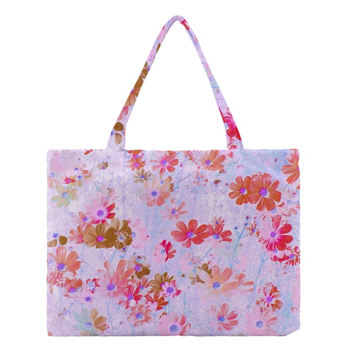 Cosmos Flowers Pink Medium Tote Bag