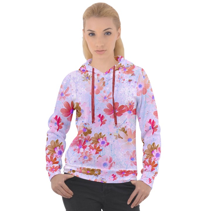 Cosmos Flowers Pink Women s Overhead Hoodie