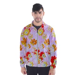 Cosmos Flowers Orange Men s Windbreaker by DinkovaArt