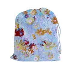 Cosmos Flowers Ligh Blue Drawstring Pouch (2xl)