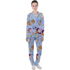 Cosmos Flowers Ligh Blue Casual Jacket And Pants Set by DinkovaArt