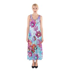 Cosmos Flowers Sleeveless Maxi Dress