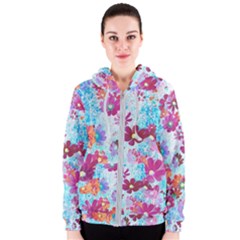 Cosmos Flowers Women s Zipper Hoodie by DinkovaArt