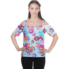 Cosmos Flowers Cutout Shoulder Tee