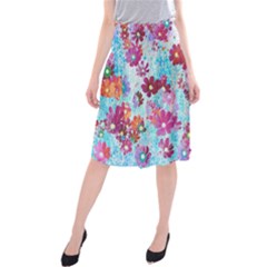 Cosmos Flowers Midi Beach Skirt