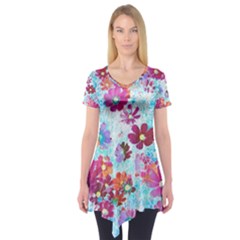 Cosmos Flowers Short Sleeve Tunic 