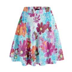 Cosmos Flowers High Waist Skirt