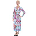 Cosmos Flowers Velvet Maxi Wrap Dress View1