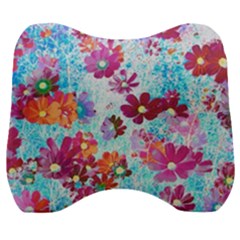 Cosmos Flowers Velour Head Support Cushion