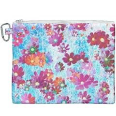 Cosmos Flowers Canvas Cosmetic Bag (xxxl) by DinkovaArt