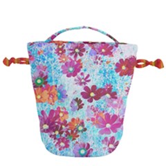 Cosmos Flowers Drawstring Bucket Bag