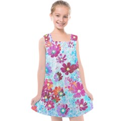 Cosmos Flowers Kids  Cross Back Dress