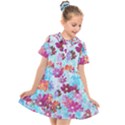 Cosmos Flowers Kids  Short Sleeve Shirt Dress View1