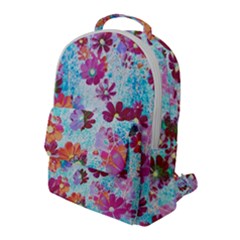 Cosmos Flowers Flap Pocket Backpack (large) by DinkovaArt