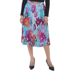 Cosmos Flowers Classic Velour Midi Skirt 