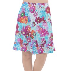 Cosmos Flowers Fishtail Chiffon Skirt