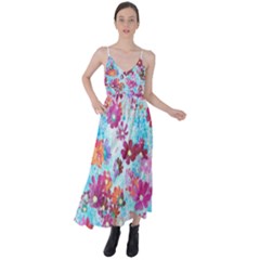 Cosmos Flowers Tie Back Maxi Dress