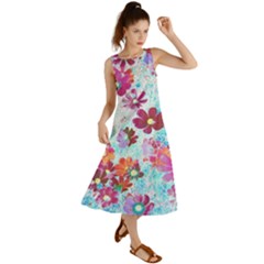 Cosmos Flowers Summer Maxi Dress