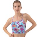 Cosmos Flowers Mini Tank Bikini Top View1