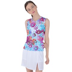 Cosmos Flowers Women s Sleeveless Sports Top